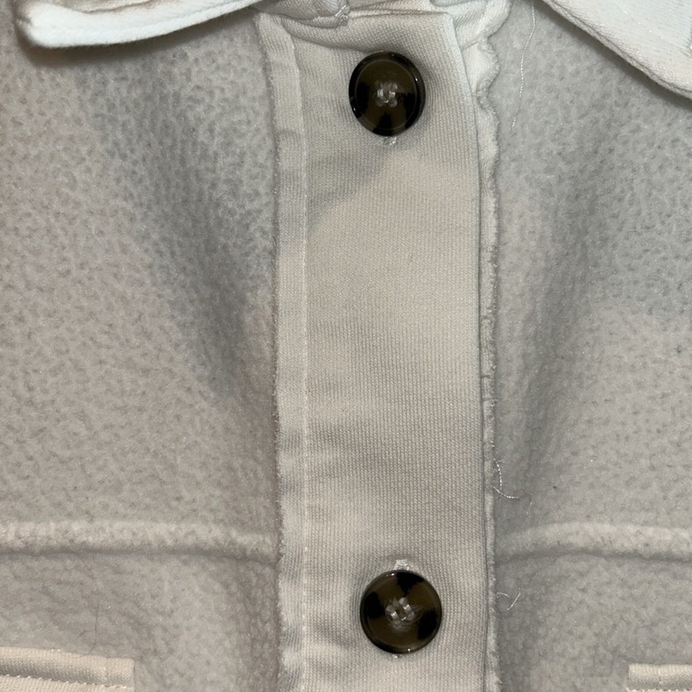 White Soft Button Down Shacket Medium - image 4